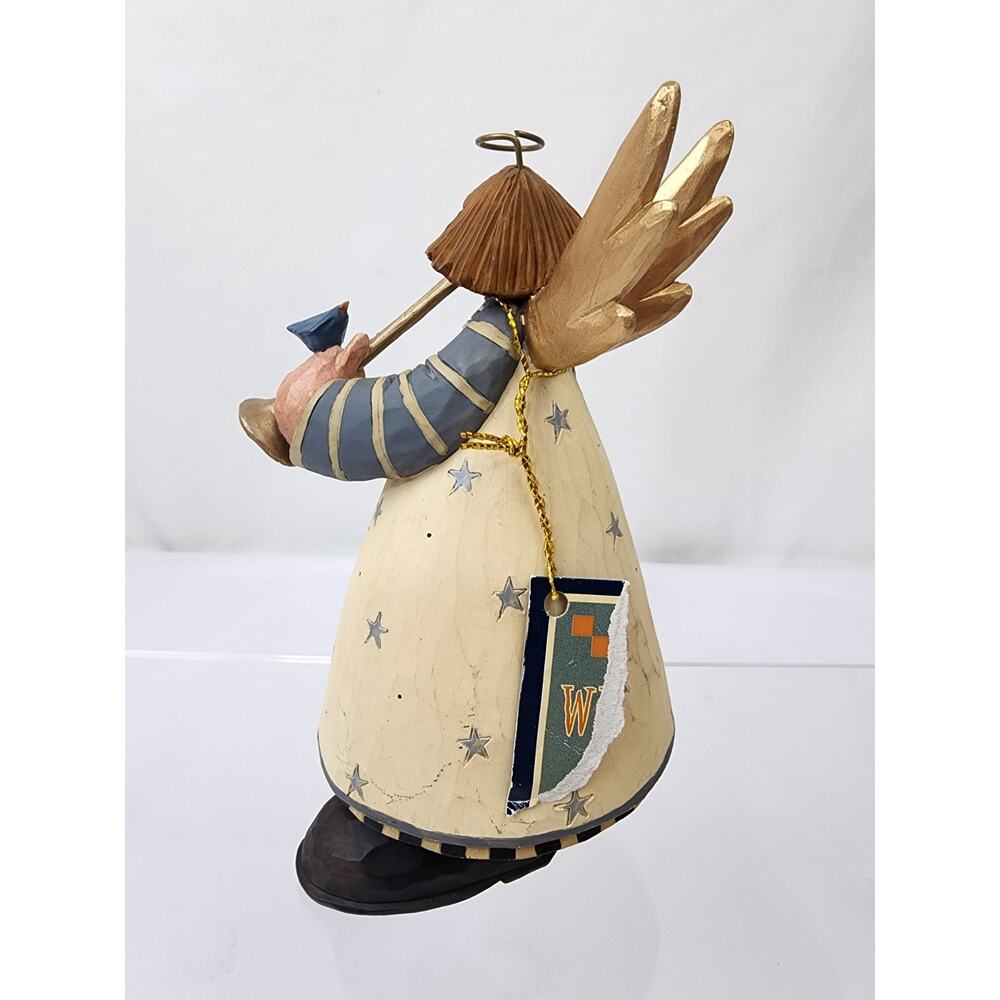 Williraye Studio Angel 5.5" Figure WW2822 "Hope" Angel w/Trumpet & Bell Folk Art - Picture 4 of 7